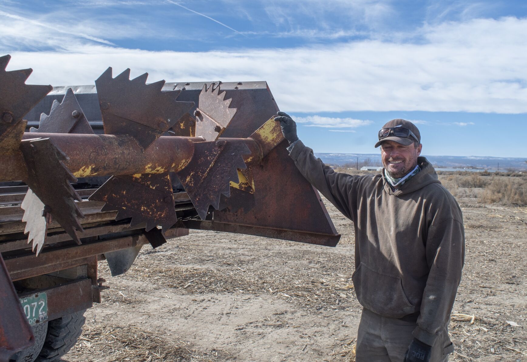 George with manure spreader